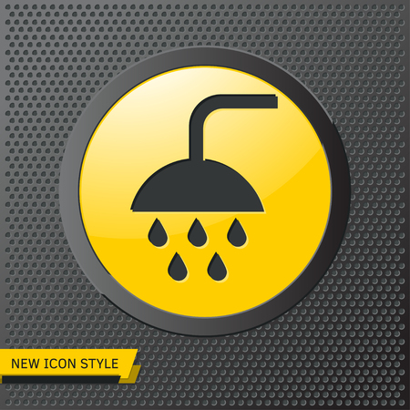 shower with dripping water illustration. Batroom flat vector iconのイラスト素材