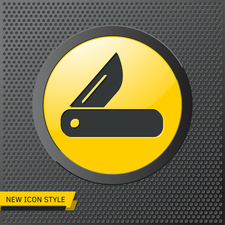 Tourist knife illustration. Traveling simple flat vector icon.のイラスト素材