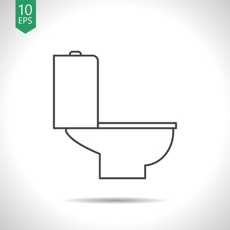 toilet bowl illustration. Restroom vector iconのイラスト素材