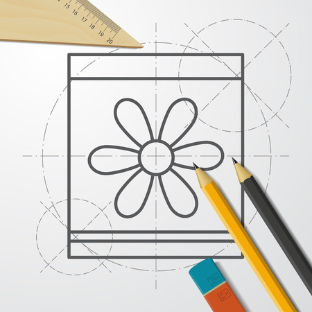 Pack with seeds illustration. Garden work vector iconのイラスト素材