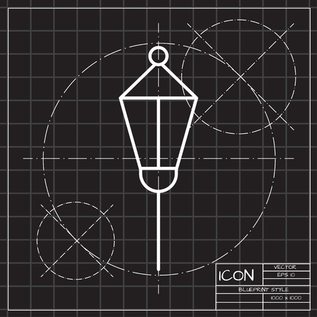 Street lamp on pillar illustration. City light vector iconのイラスト素材