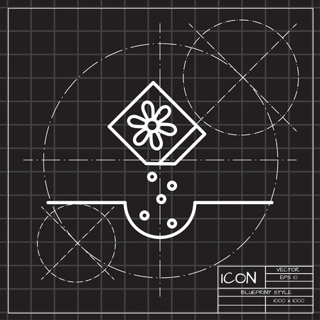 Sowing plant seeds process illustration. Seeding and agriculture vector iconのイラスト素材