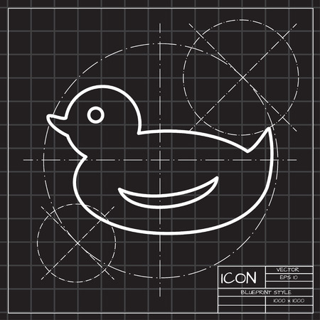 Small rubber duck for taking bath illustration. Bathroom vector iconのイラスト素材