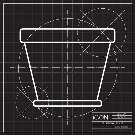 Garden flower pot illustration. Farming and agriculture flat vector iconのイラスト素材