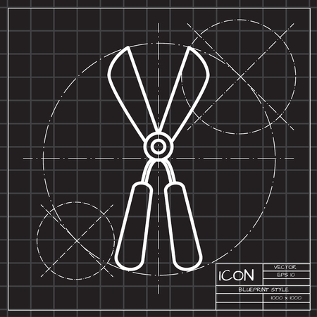 Garden or backyard scissors. Grooming equipment vector iconのイラスト素材