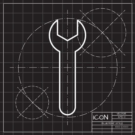 Simple wrench illustration. Repair and service flat vector iconのイラスト素材