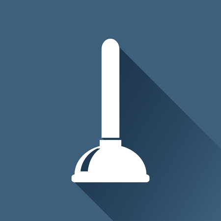 Toilet plunger illustration. Plumber vector iconのイラスト素材
