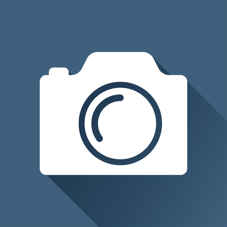 photo camera illustration. Taking picture vector iconのイラスト素材