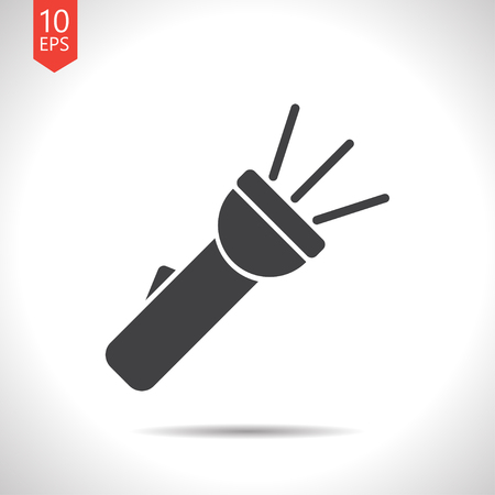 Turned on flashlight illustration. Searching vector iconのイラスト素材