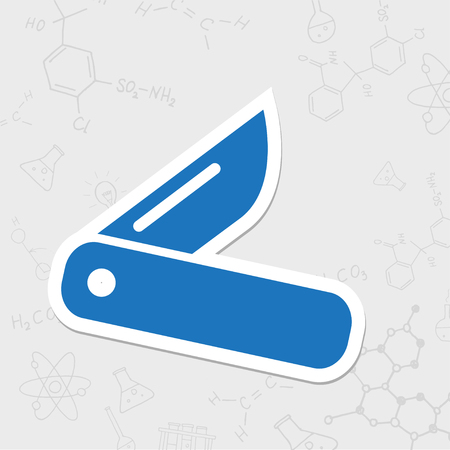 Tourist knife illustration. Traveling simple flat vector icon.のイラスト素材