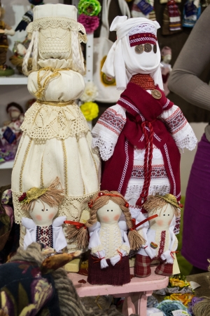 collectible Ukrainian folk dollsの写真素材