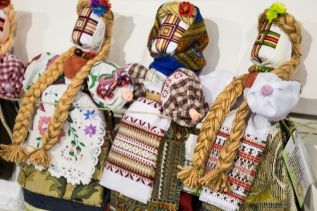 collectible Ukrainian folk dollsの写真素材