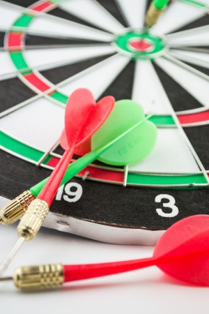dart board with dartsの写真素材