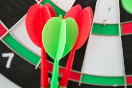 dart board with darts の写真素材