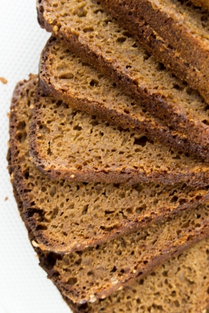 rye bread isolated on white background