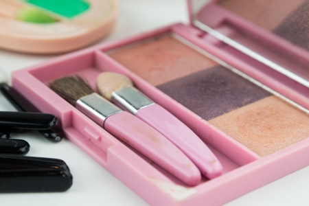 Professional cosmetics  Eye-shadow and applicator brushesの写真素材