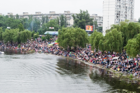 UKRAINE, KIEV June 02 Crazy flight day  Red Bull Flugtag  のeditorial素材