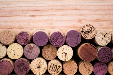 Background of Various Used Wine Corks close upの写真素材