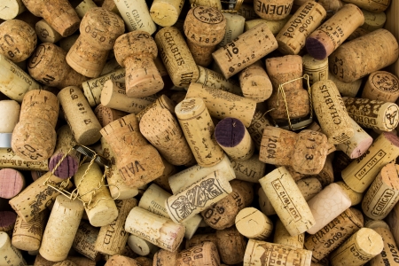 Background of Various Used Wine Corks close upの写真素材