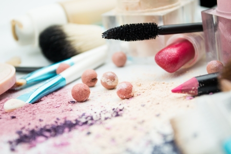 makeup set isolated on white backgroundの写真素材