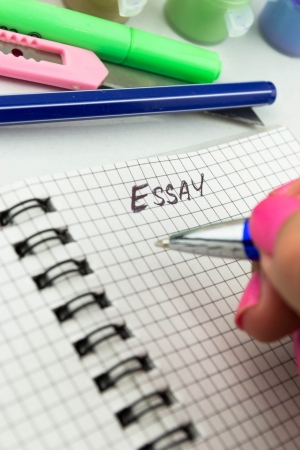 Pen and paper  Essay Writing の写真素材