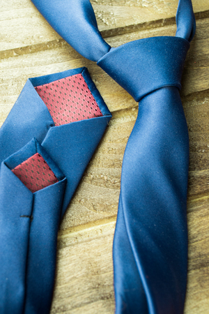 Bow tie on a wooden backgroundの写真素材