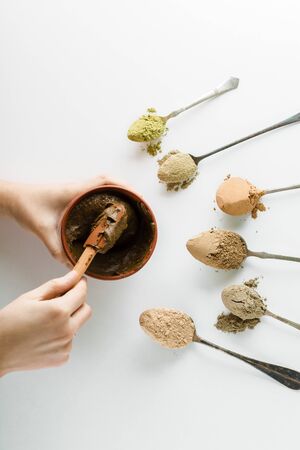 Ayurvedic cosmetic ubtan for face and hair careの写真素材