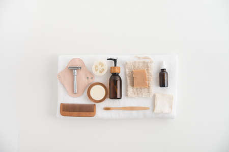 zero waste set for ecological bath and self careの写真素材