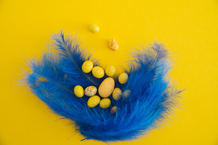 easter minimalistic background with copy spaceの写真素材