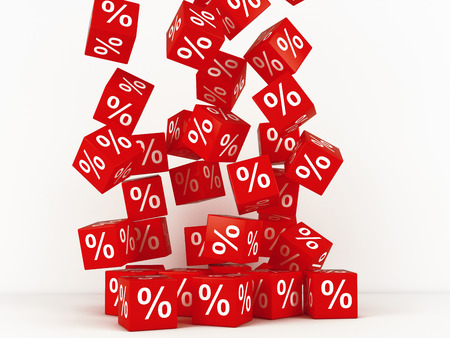 3d render of discount boxesの写真素材