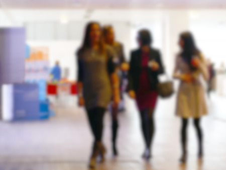 Business conventions Colleagues walk interacting blur effectの写真素材