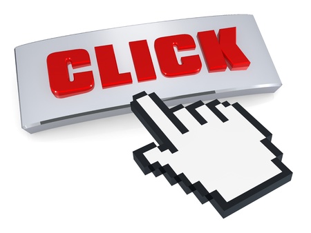 Click button and hand pointerの写真素材