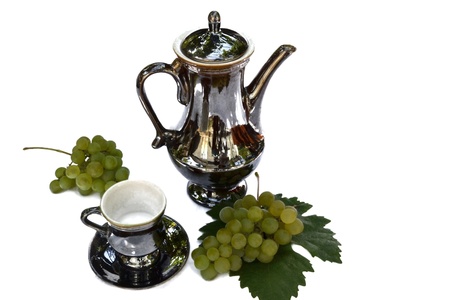 coffee pot and cupの写真素材