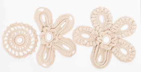 flowers and circles crochetedの写真素材