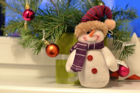 Snowman on the windowの素材