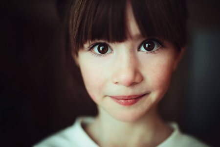 child portrait, expressive eyes of a little girl