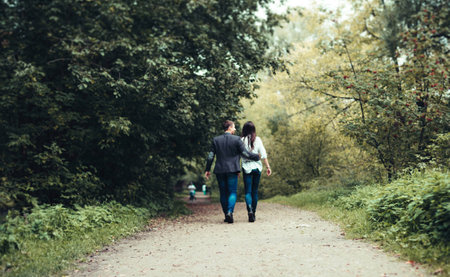 a man and woman who loved each otherの写真素材