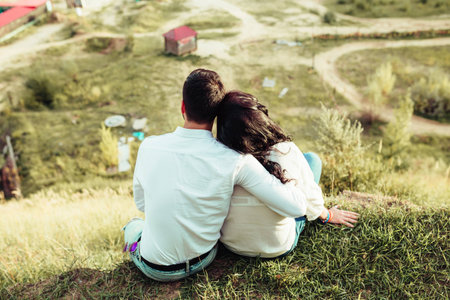 a man and woman who loved each otherの写真素材
