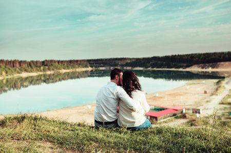 a man and woman who loved each otherの写真素材