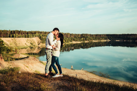 a man and woman who loved each otherの写真素材