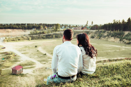 a man and woman who loved each otherの写真素材