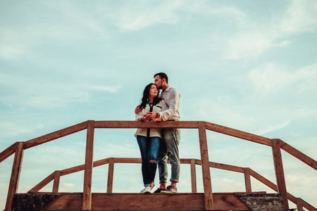 a man and woman who loved each otherの写真素材