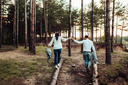 a man and woman who loved each otherの写真素材