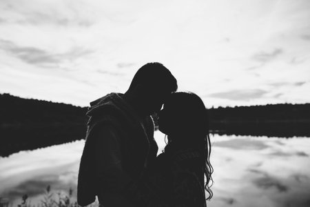 a man and woman who loved each otherの写真素材