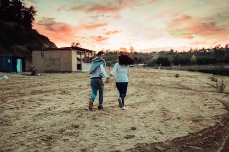 a man and woman who loved each otherの写真素材