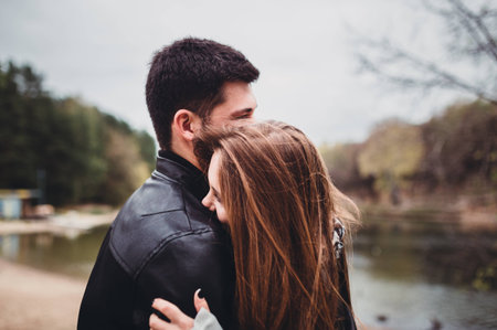 a man and woman who loved each otherの写真素材