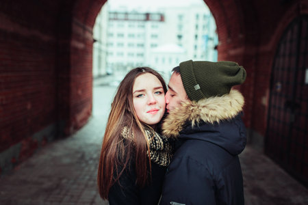 a man and woman who loved each otherの写真素材