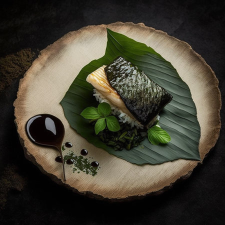 Grilled sunfish with sweet potatoes and sticky riceのイラスト素材