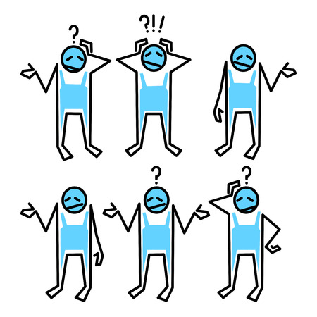 Characters of the bad worker in different posesのイラスト素材