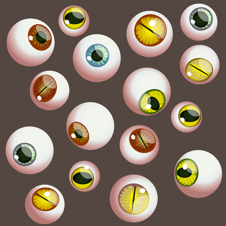 Different kinds of eyes for Halloween. Set of vector illustrationのイラスト素材